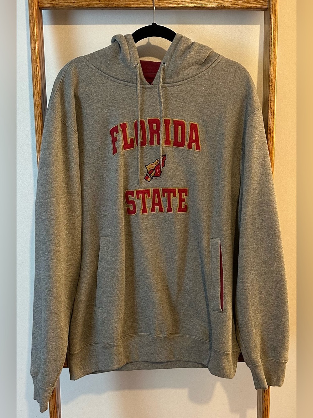 Champs Gray Hoodie with Red Florida State Logo